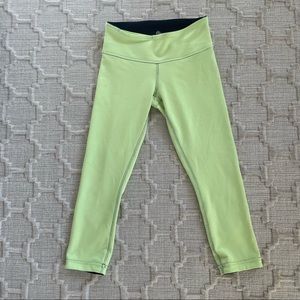 Lululemon Wunder Under Crop leggings, size 4, key lime green